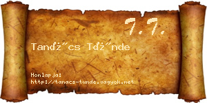 Tanács Tünde névjegykártya